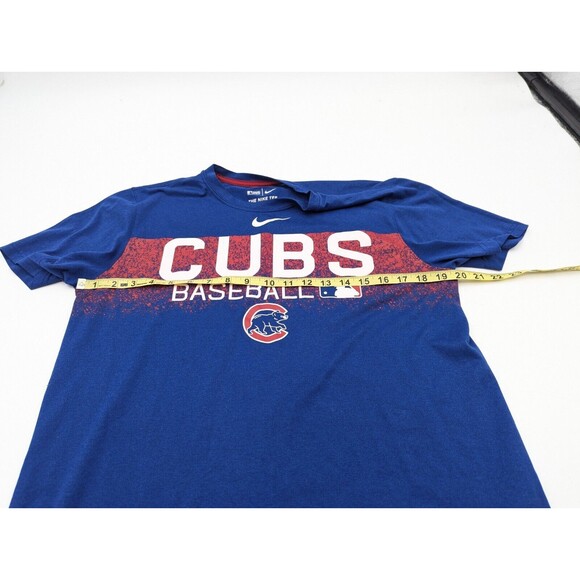 Chicago Cubs Shirt Blue Nike Dri-Fit V-Neck Short Sleeve T-Shirt Size Medium - Picture 3 of 5